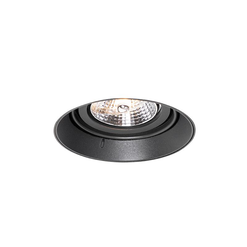 Moderne inbouwspot zwart GU10 AR70 rond trimless - Oneon