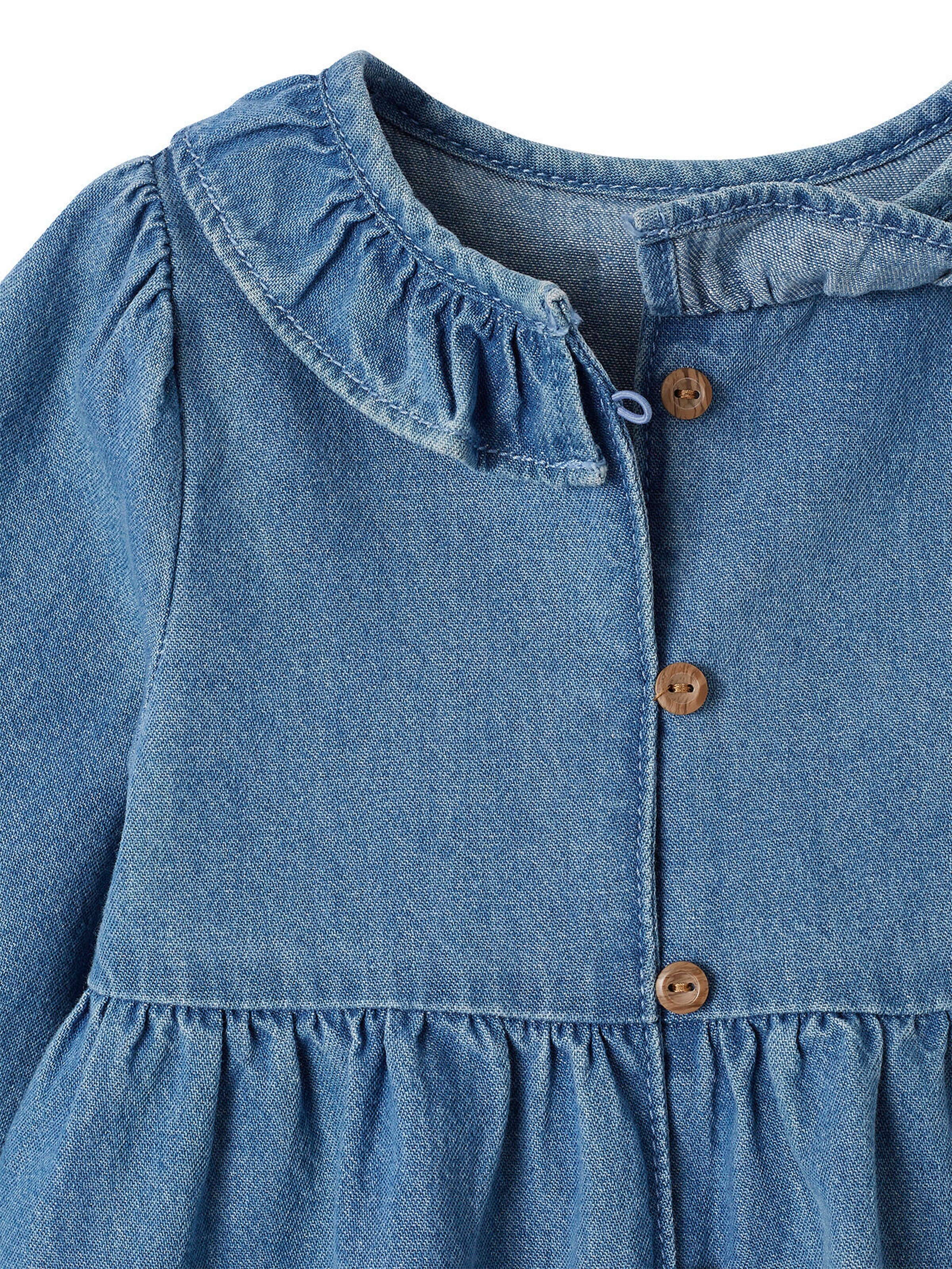 Vertbaudet Mädchen Baby Jeanskleid blue stone