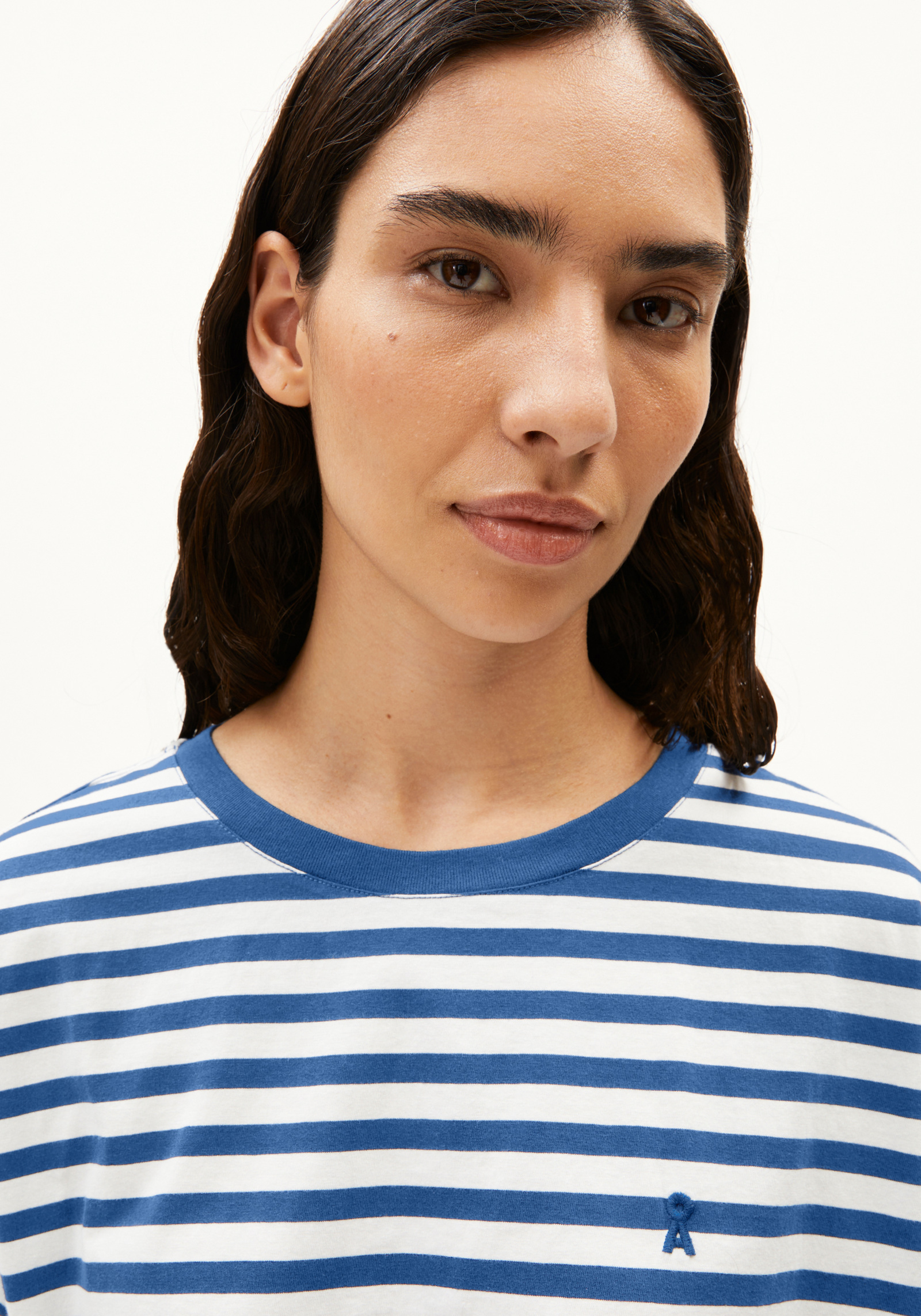 Armedangels T-Shirt Idaara Stripes White-Dark Morning