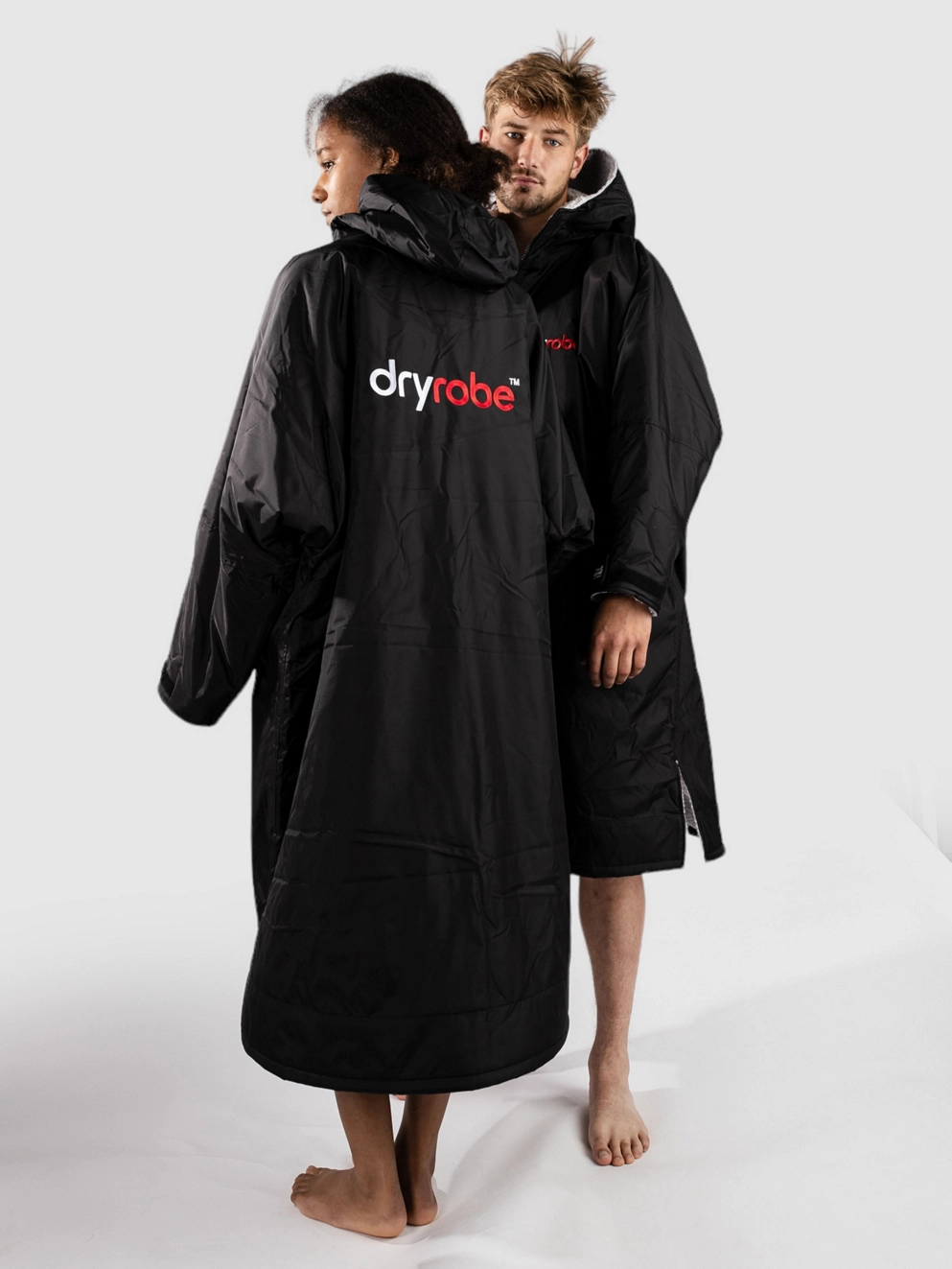 Dryrobe Advance Large Long Sleeve Surf Poncho black grey