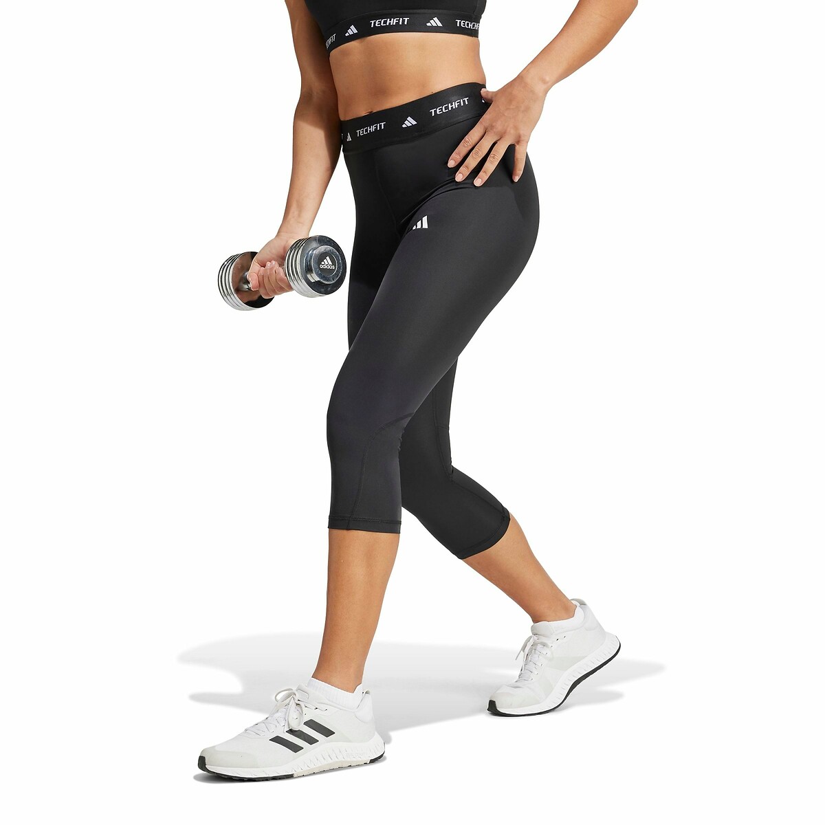 Calça legging esportiva 3/4 TECHFIT da adidas Performance