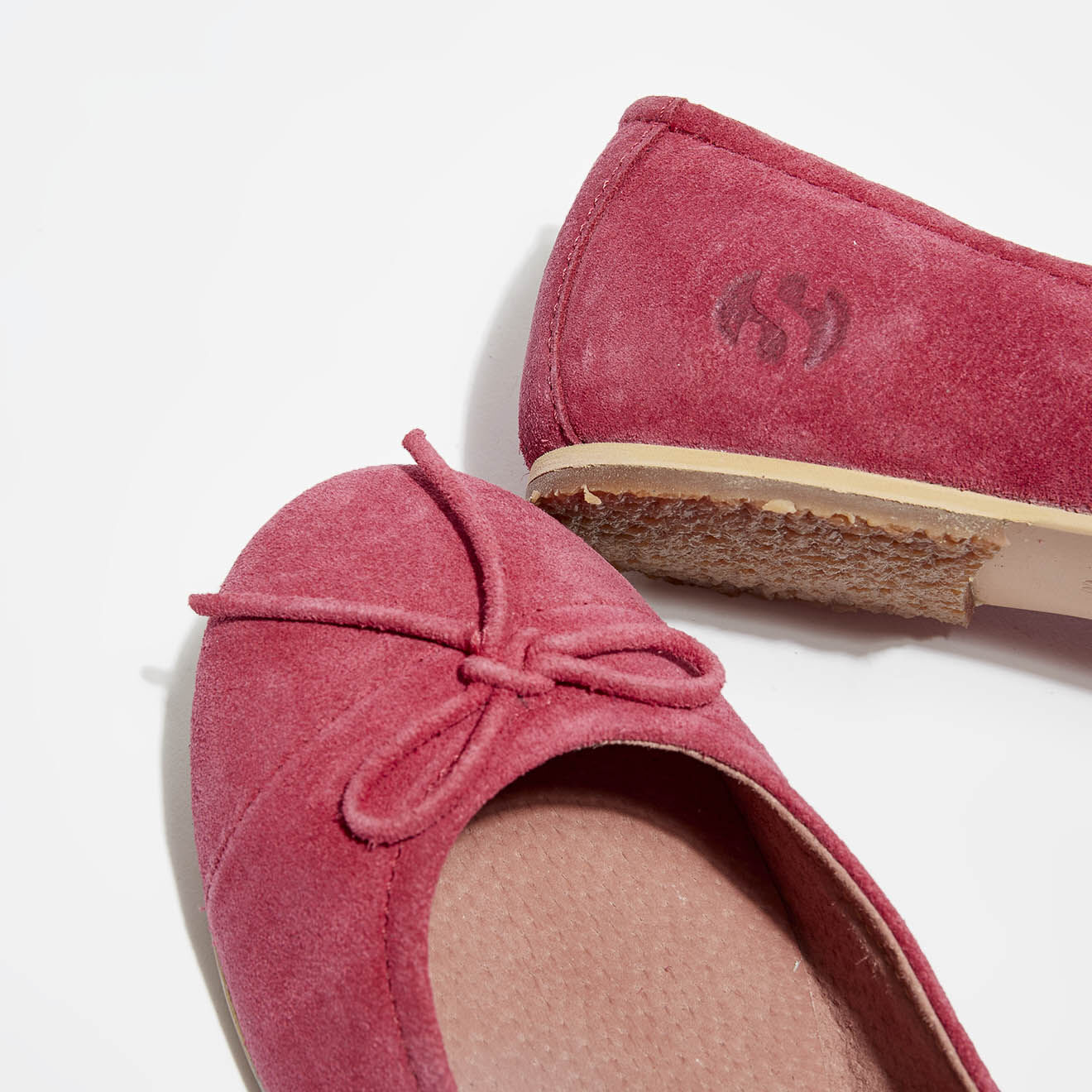 Superga Ballerines en velours de cuir  vin