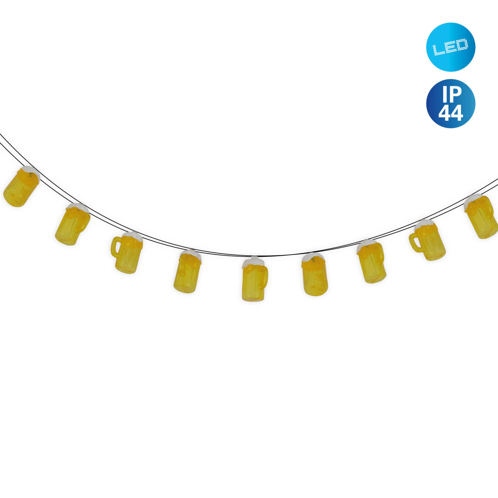 LED-Lichterkette BIERKRUG - gelb - 5 Meter