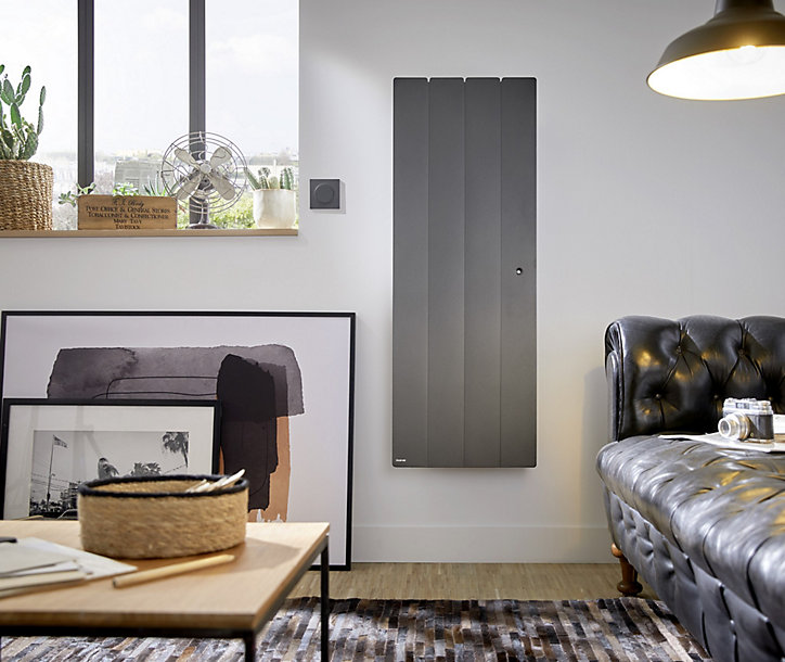 Radiateur électrique à inertie sèche Noirot Fontea Gris 1500 W Vertical