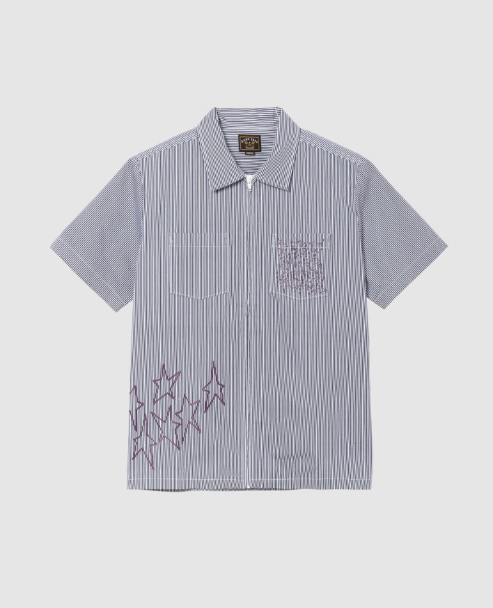 Dark Seas Nelson Woven White / Indigo