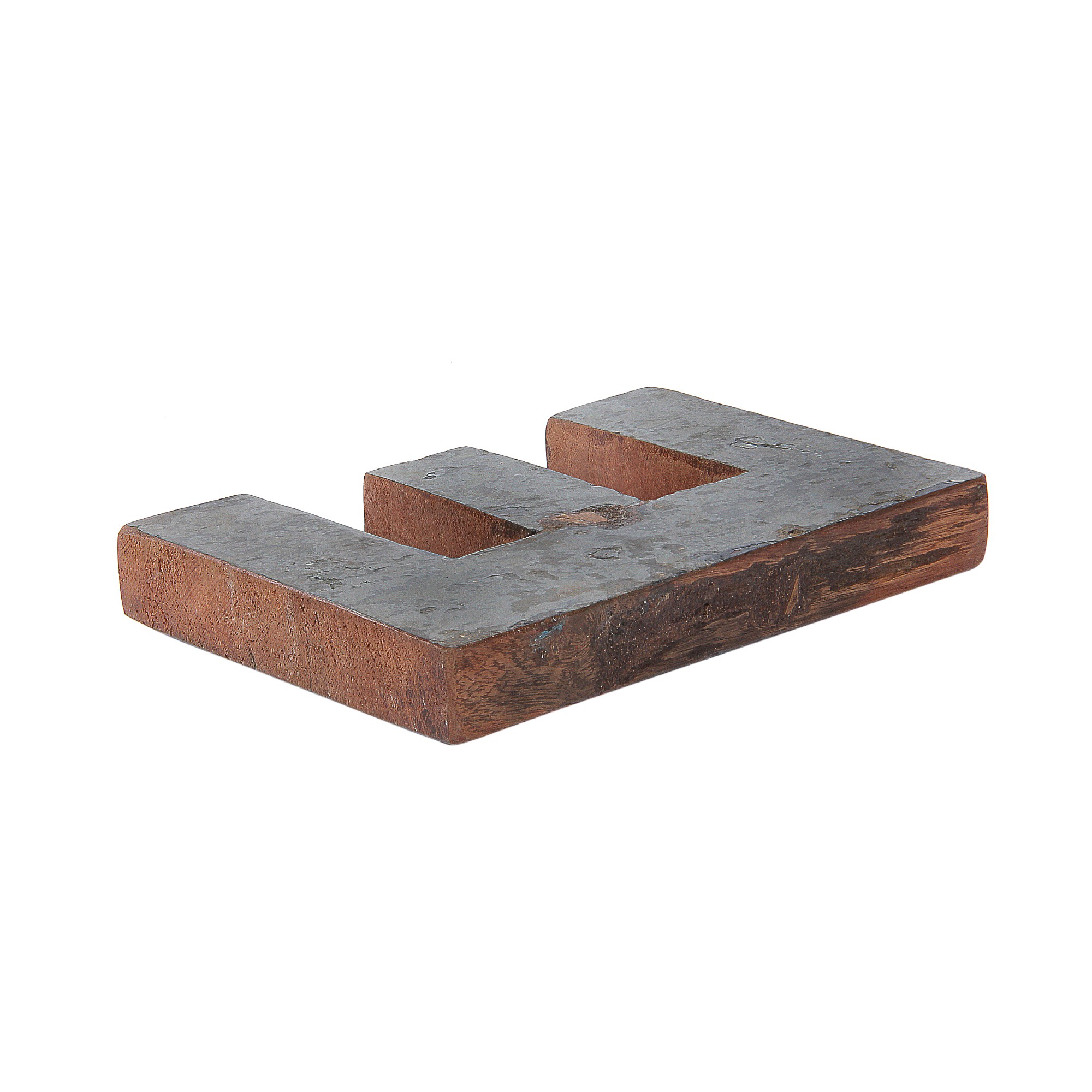 Holzbuchstabe 'E', mehrfarbig, T 2,5 cm, B 13 cm, H 19 cm von fischer's lagerhaus
