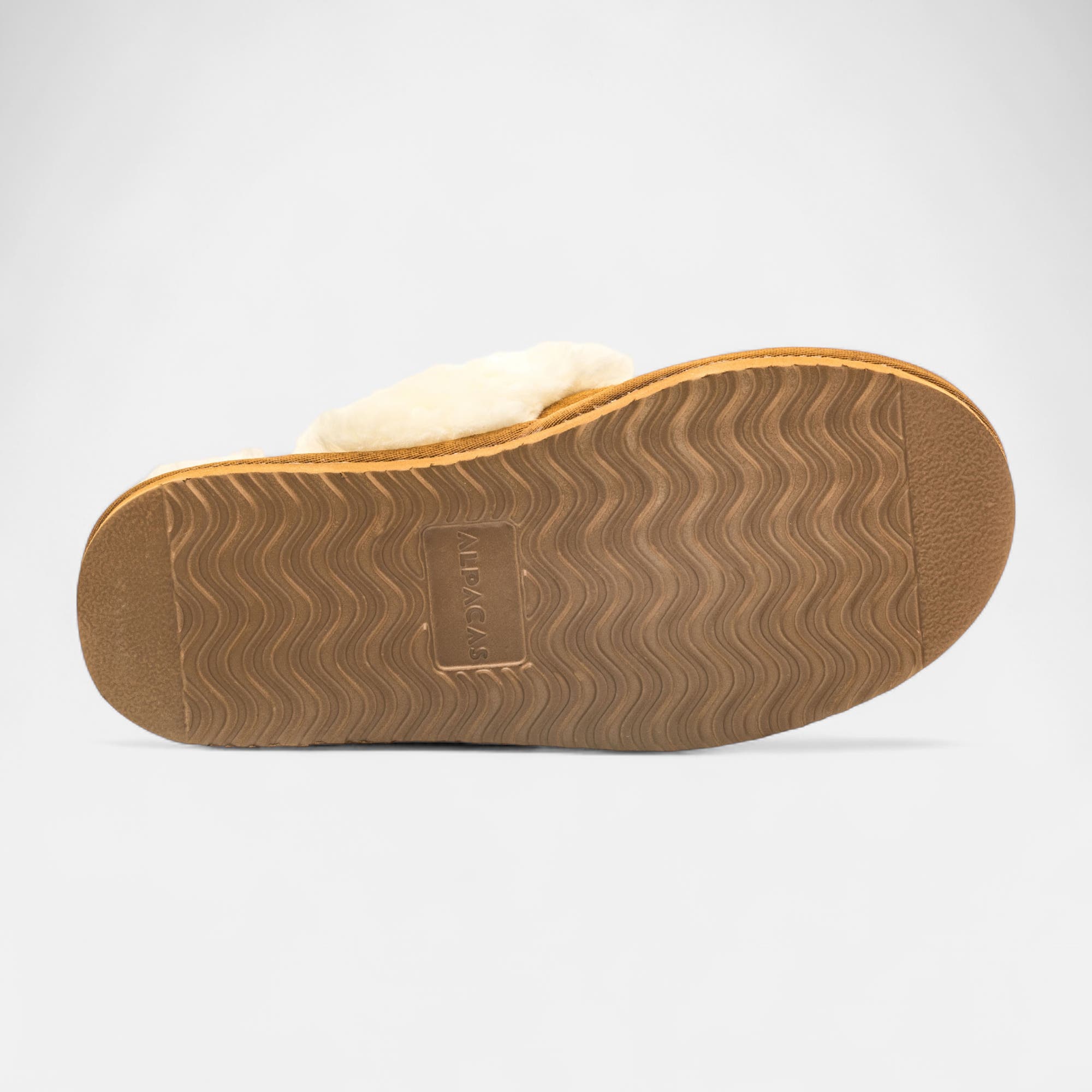 Pantoufles mules Femme en cuir cognac