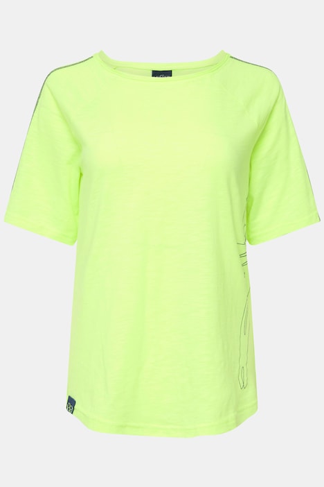 T-Shirt, seitlicher Robben-Print, Rundhals, Halbarm