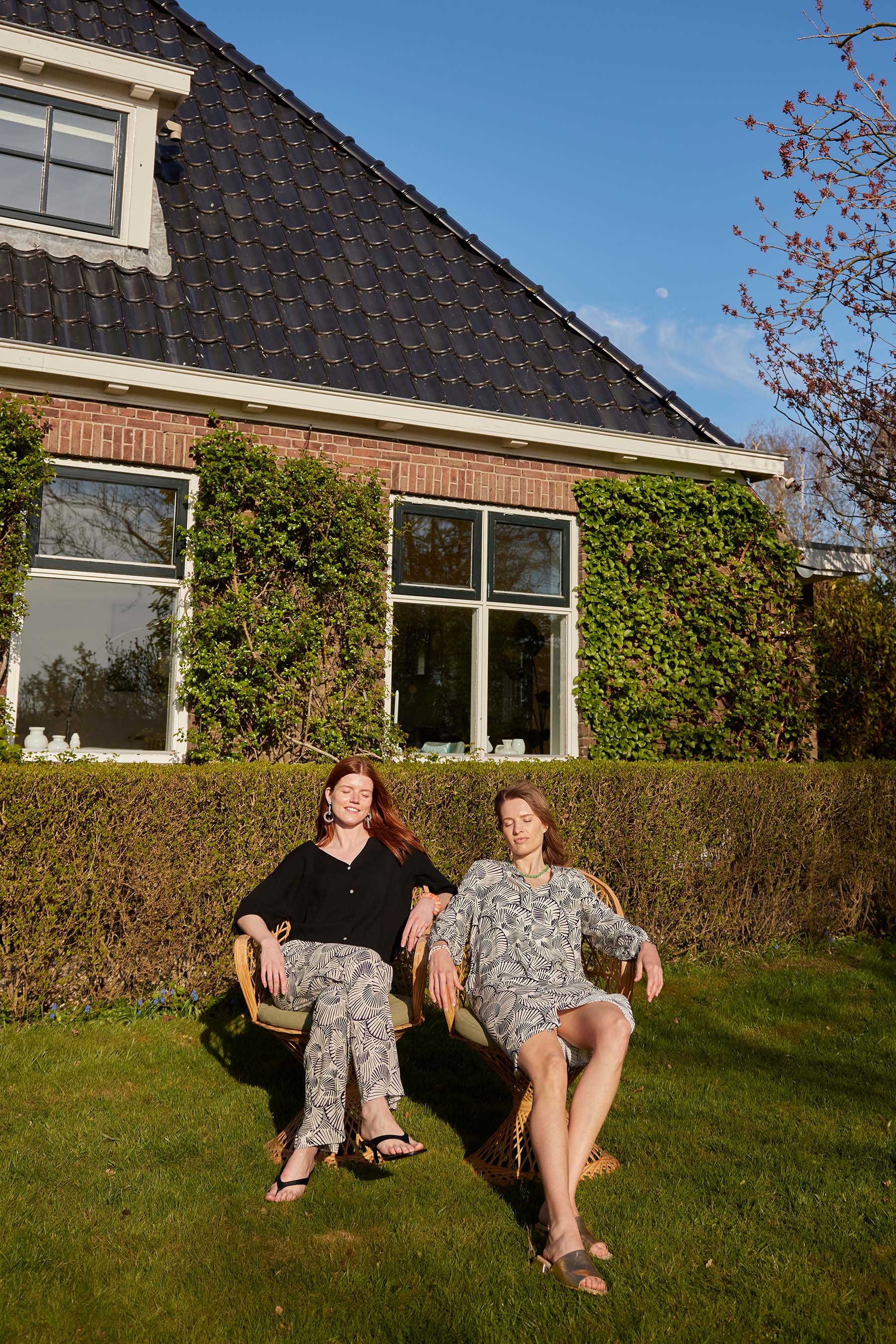 wijde broek met grafische print