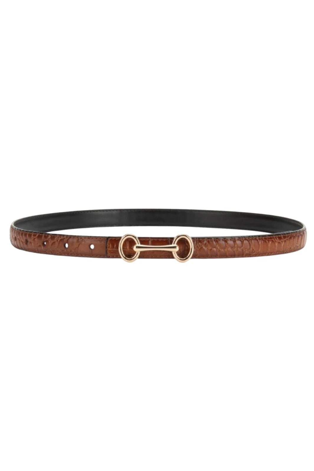 Plissé Copenhagen Grace Croco Belt 70-820-631 cognac