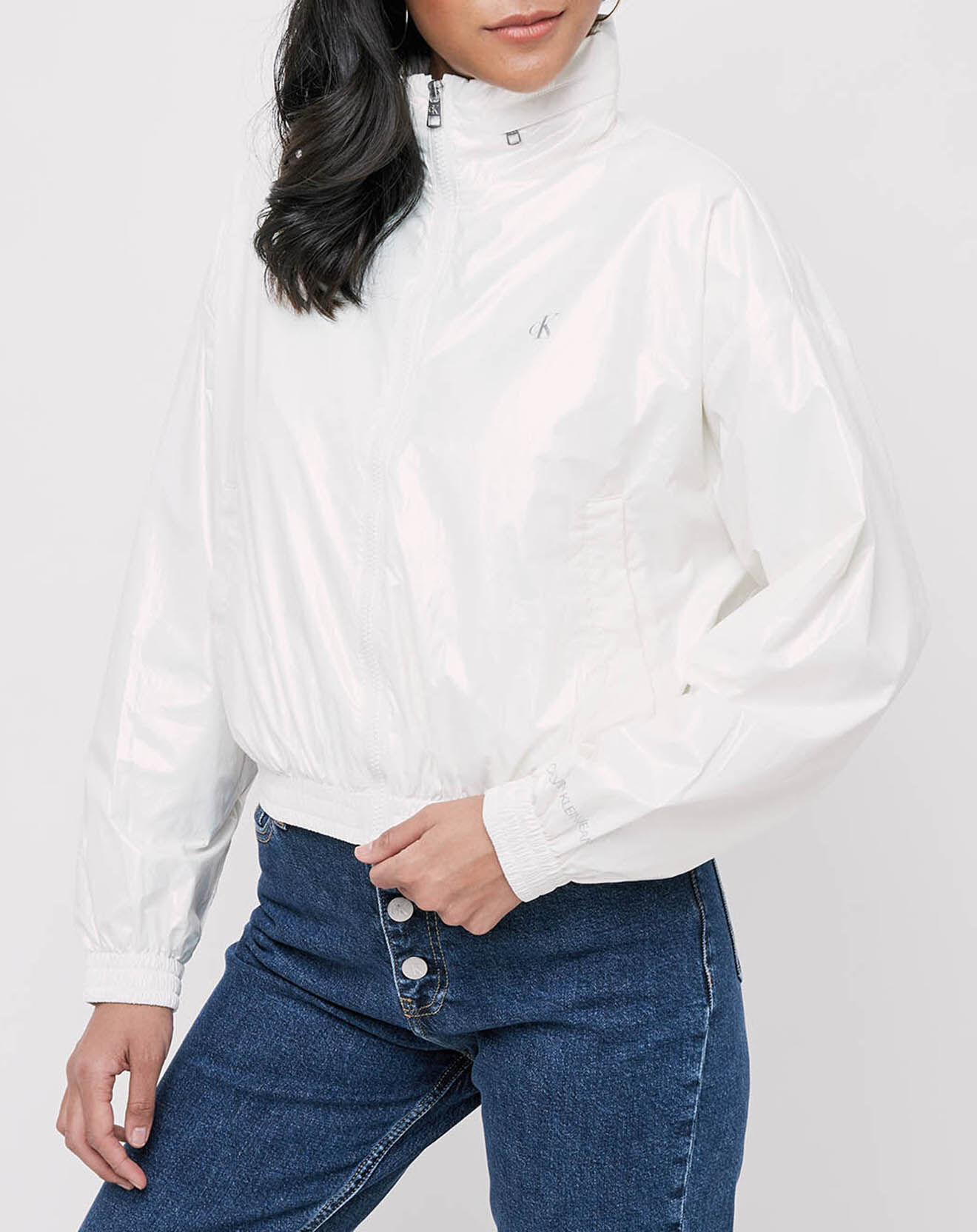 Calvin Klein Veste Iridescent Windbreaker blanche