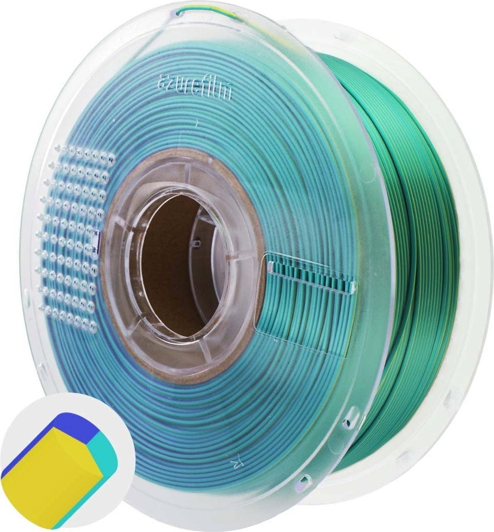 AzureFilm  PLA Silk Tri Color Peacock Bloom, 1,75 mm / 1000 g    Glänzende & schimmernde PLA Effekte in Peacock Bloom