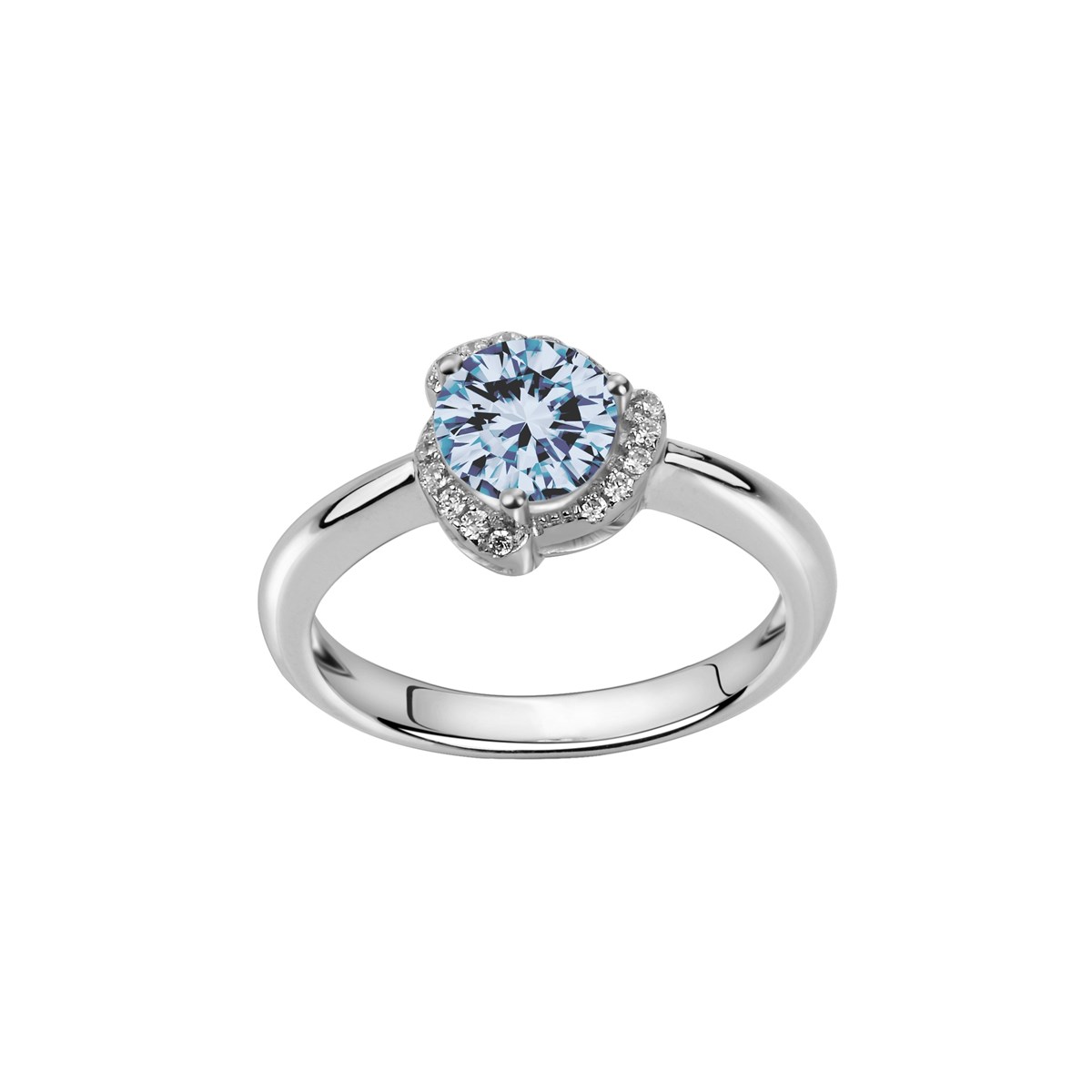 Bague de fiançailles en Argent avec spinelle bleu topaze