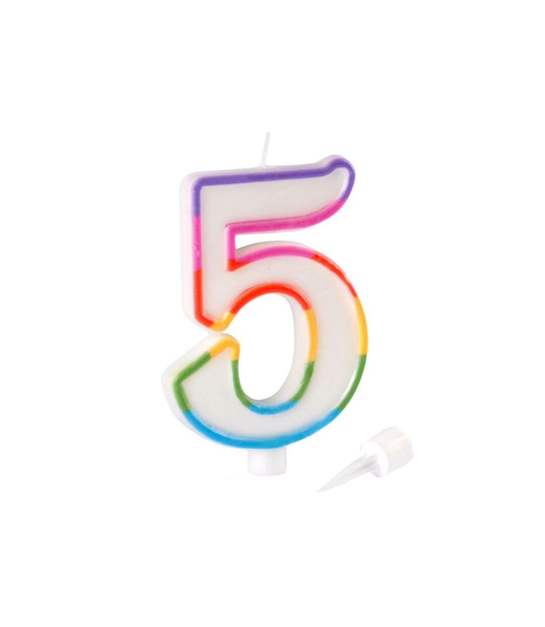 Paris Prix - Bougie D'anniversaire chiffre 5 10cm Multicolore