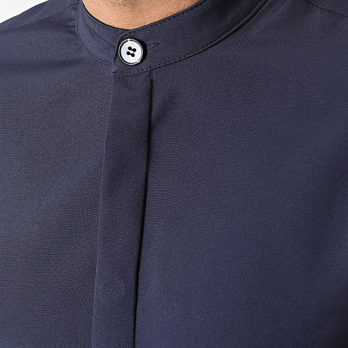 Chemise Manches Longues Col Mao 22005 Bleu Marine