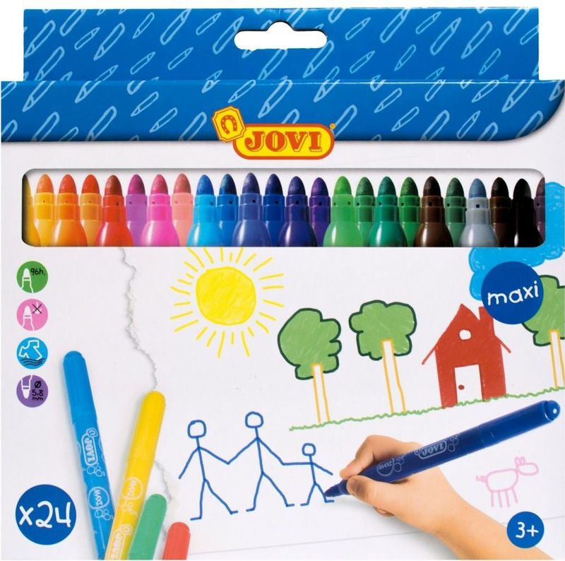 JOVI MAXI VILTSTIFTEN AFWASBAAR 24 STUKS
