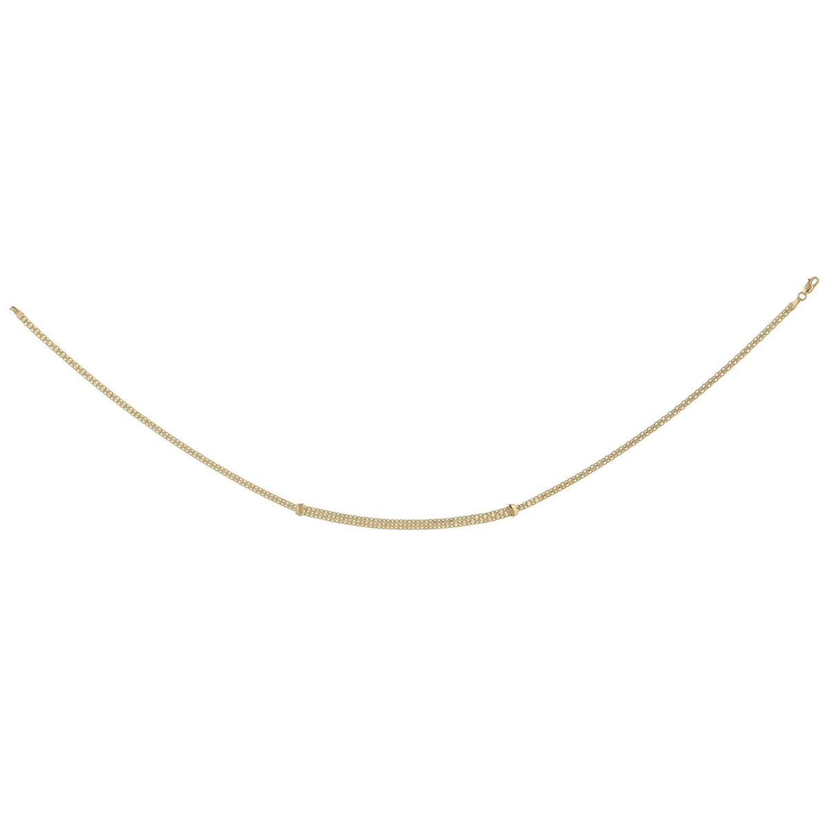 Collier Brillaxis or maille forçat chute 2/4 rangs