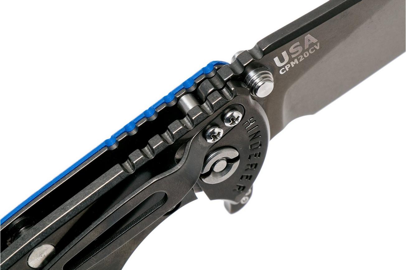 Rick Hinderer XM18 3,5” Skinny Slicer Black DLC, Blue G10