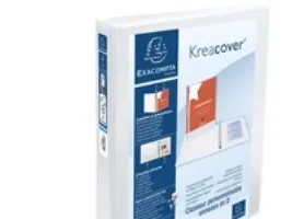 Indstiksringbind, Exacompta Kreacover, A4 , 2 D-ringe 25 mm, ryg 47 mm, hvid