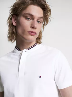 Polo Slim Fit com Gola Mandarim