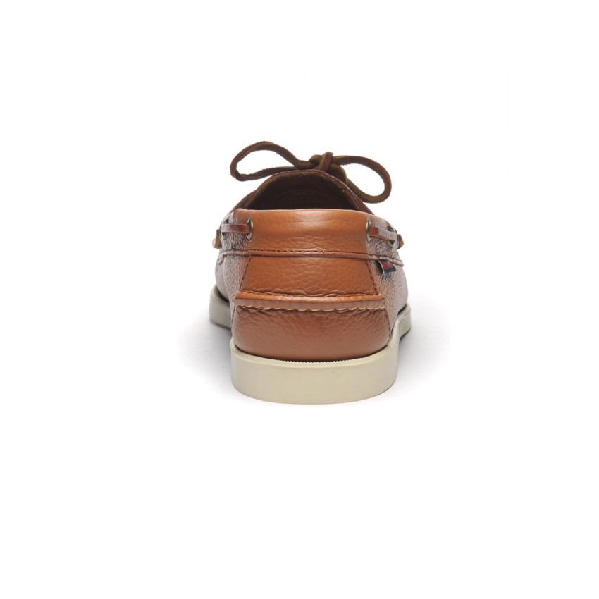 DOCKSIDES PORTLAND MARTELLATO BROWN-Chaussures bateau pour homme en cuir Portland