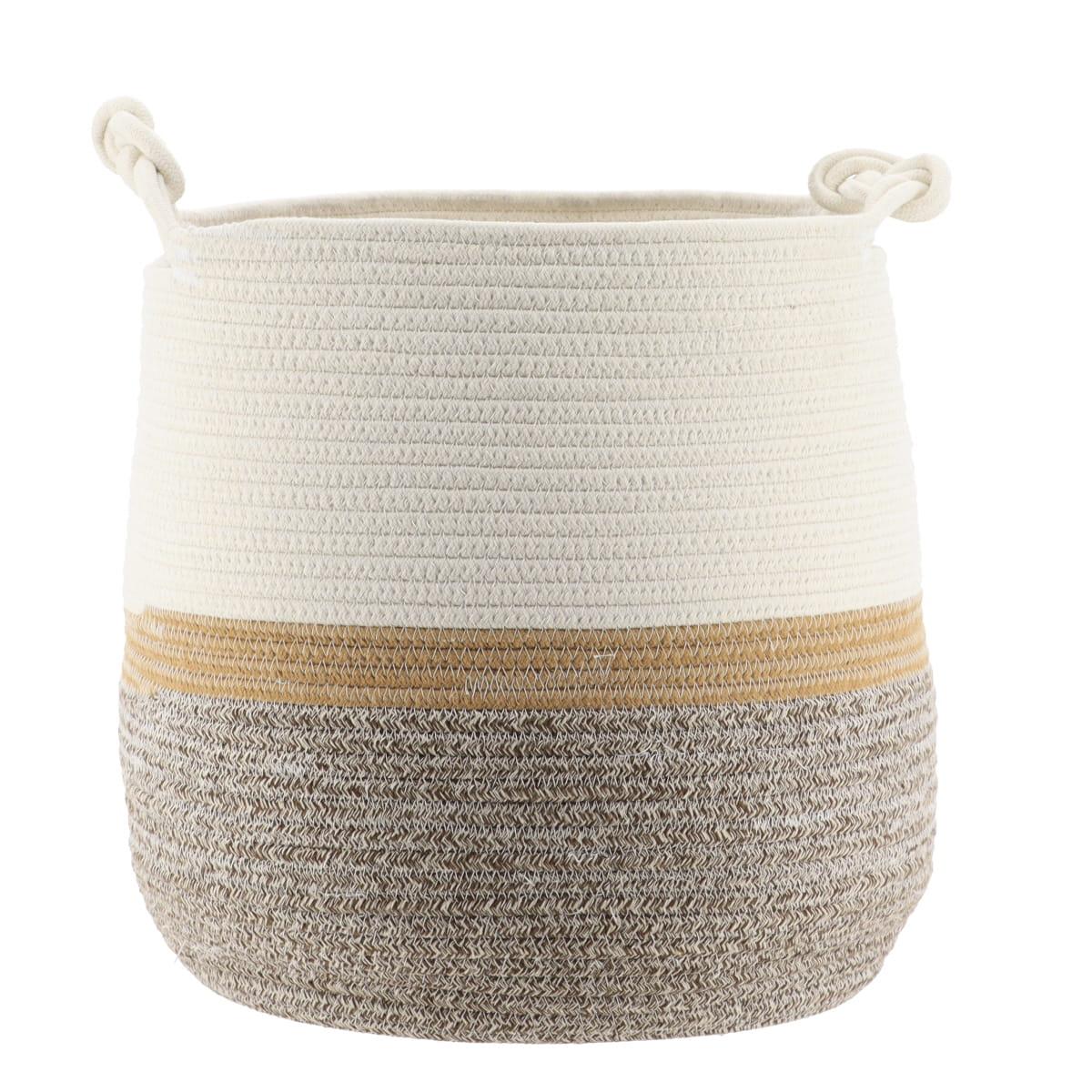 PANIERE A LINGE PM D33X37CM NATUREL MARRON CHINE