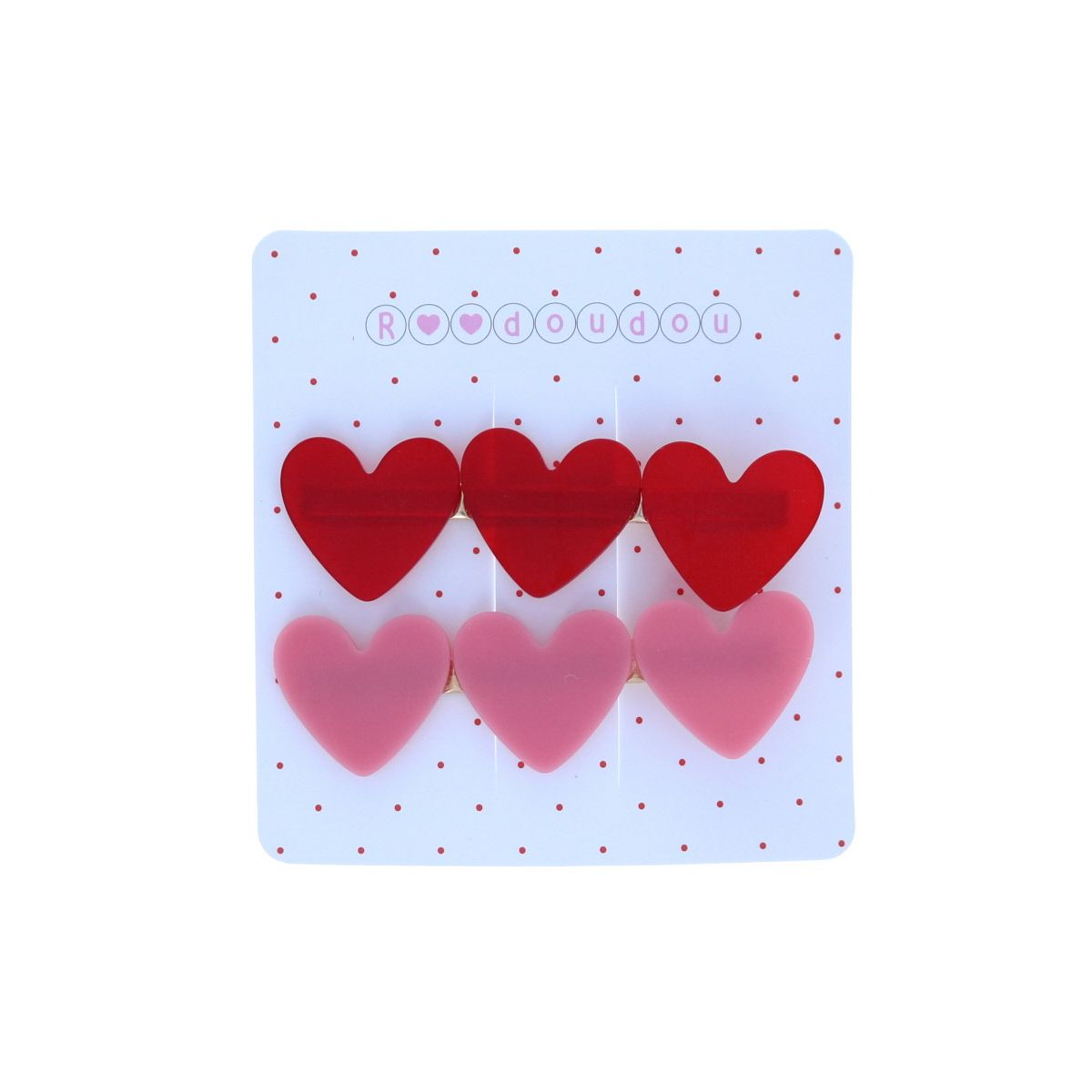 Lot de 2 barrettes cœurs Roodoudou