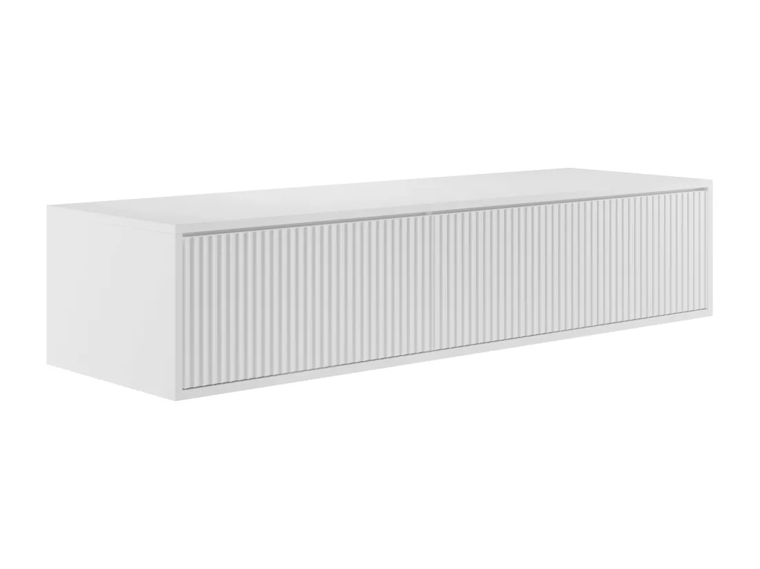 Meuble sous vasque suspendu strié - Blanc - 150 cm - ARNEGA