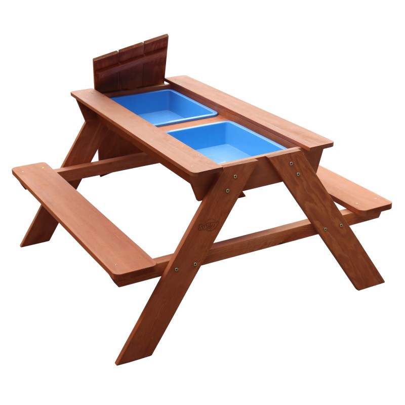 Table de pique-nique dave bac à sable et eau marron