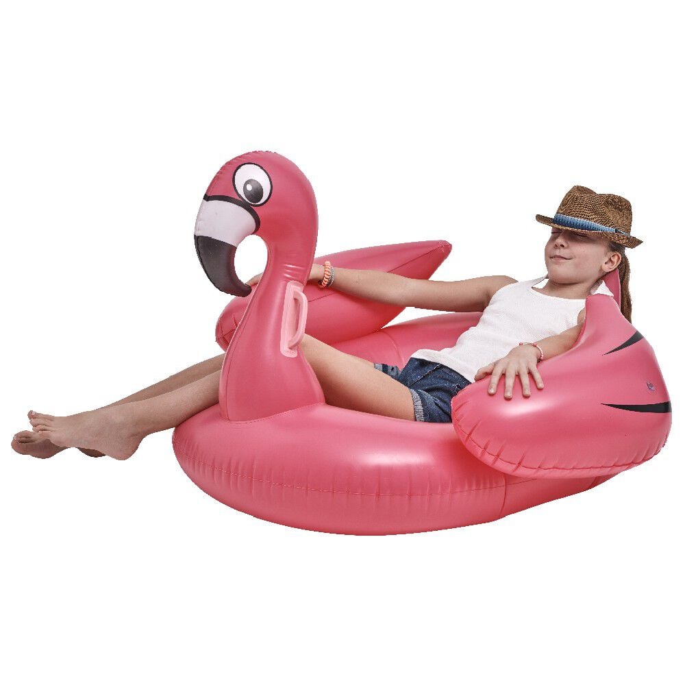 Île gonflable flamant rose