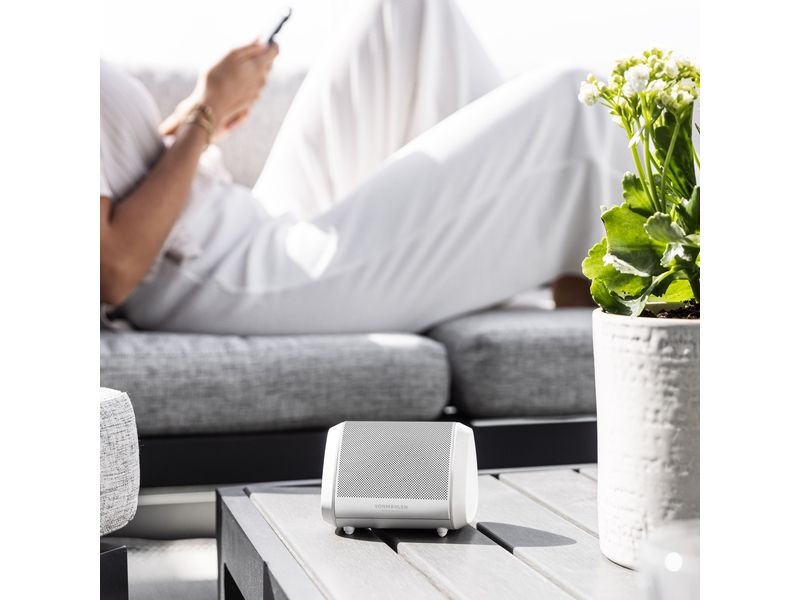 Vonmählen Bluetooth Speaker Air Beats Mini Weiss Kompakter kabelloser Bluetooth-Lautsprecher mit bis zu 13 Stunden Akkulaufzeit