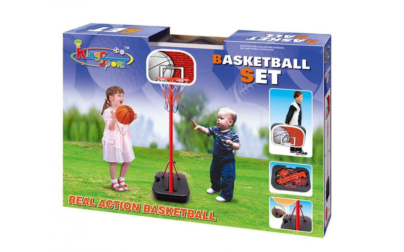 Basketbal speelset op voet met 25cm ring en bal 15