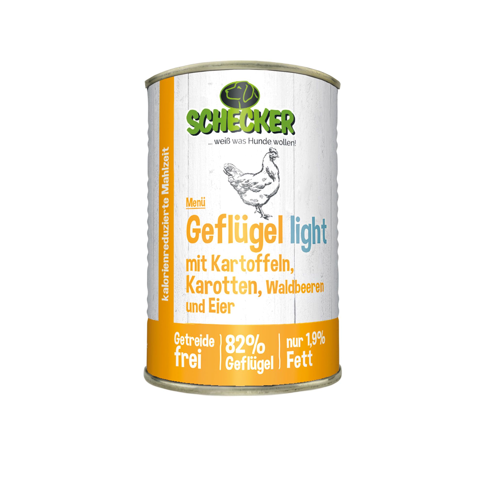 Schecker Fleischtopf Menü - light Diätfutter für Hunde - Nassfutter