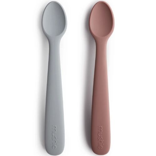 Mushie siliconen babylepels stone & cloudy mauve - 2st