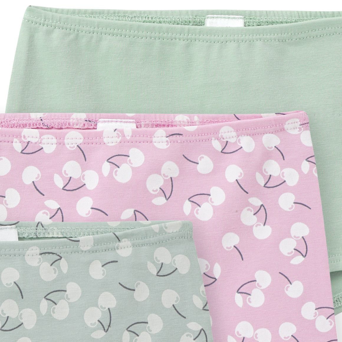 Topomini 3 Baby Pantys aus Bio-Baumwolle rosa / grün gemustert