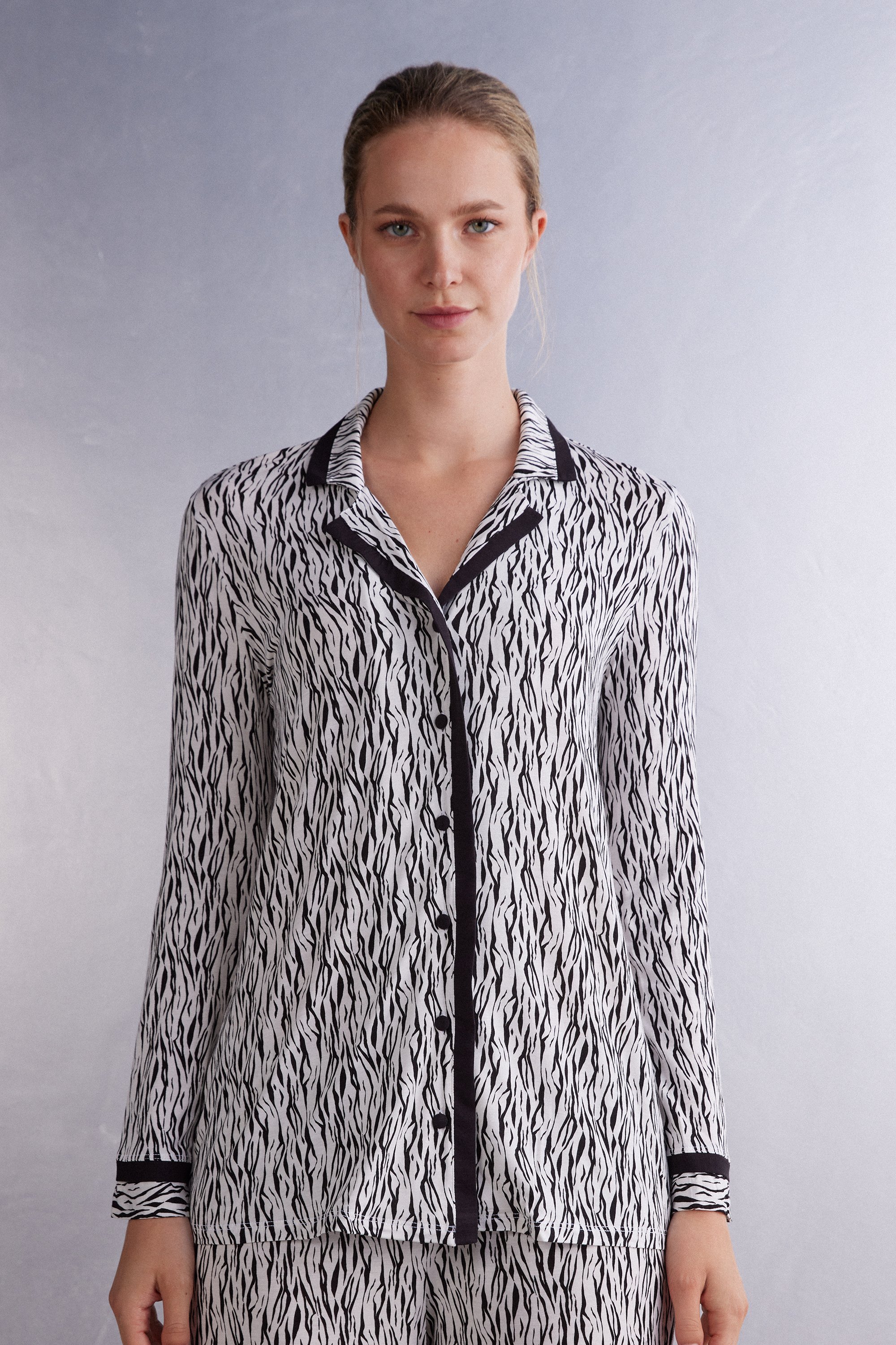 Camiseta de manga comprida Go Animalier com abertura frontal