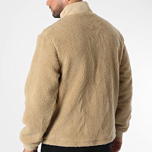Veste Zippée Fourrure Mouton Patched Sherpa TB5539 Beige