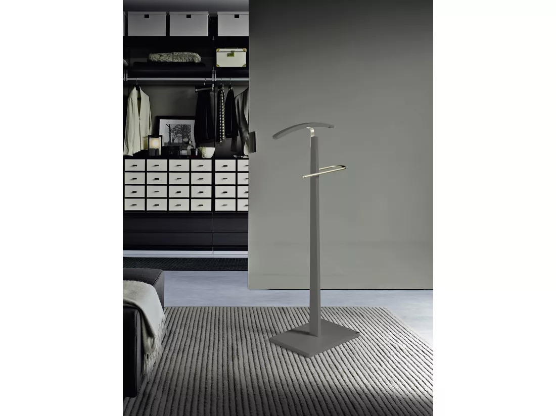 Valet de nuit - H114cm x L48cm x P28cm - hêtre massif gris - Smart