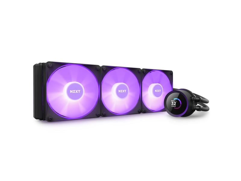 NZXT Wasserkühlung Kraken 360 RGB Schwarz Wasserkühler für Intel und AMD Prozessorsockel mit LCD-Anzeige und RGB-Lüftern