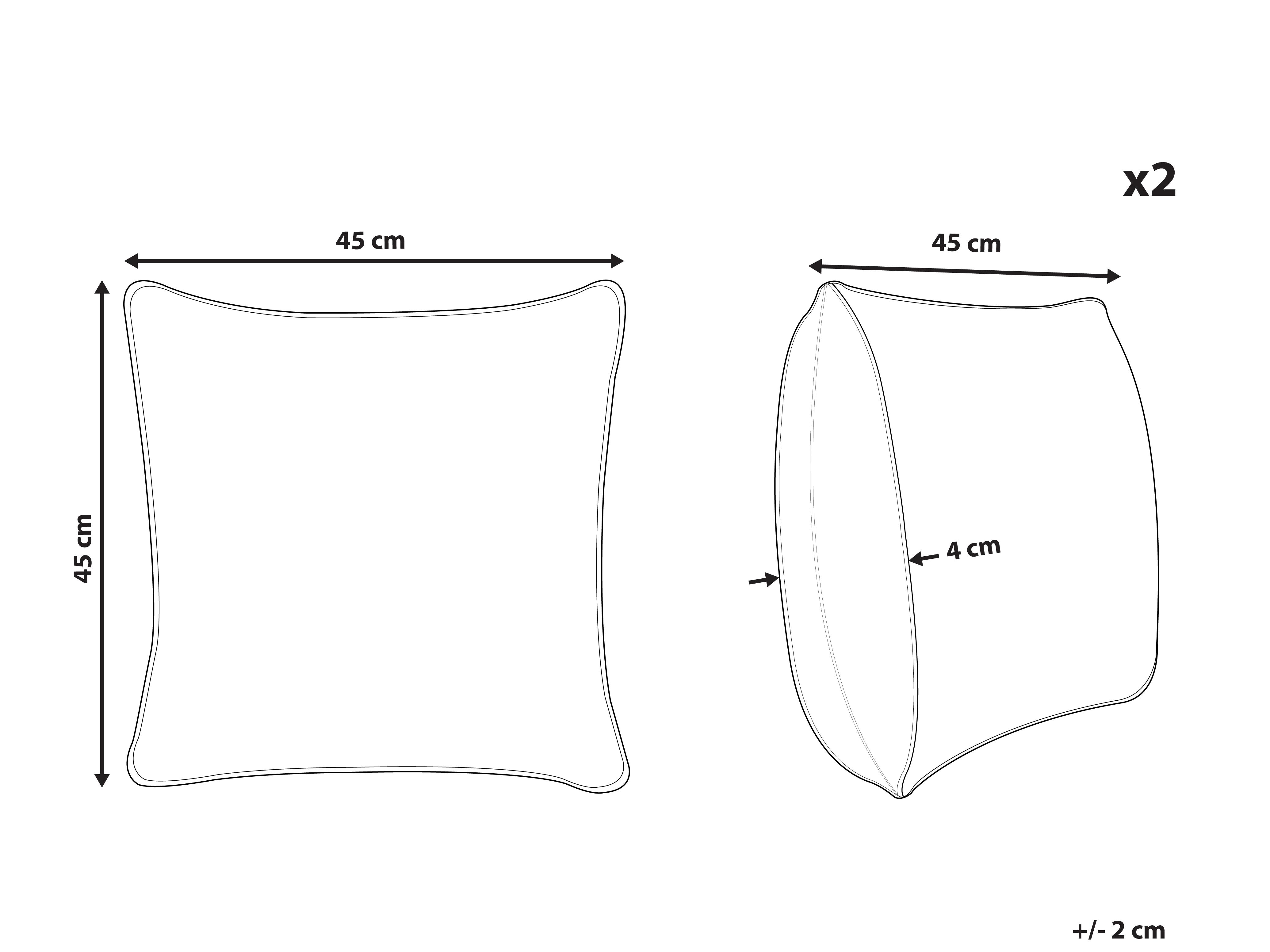 Set van 2 sierkussens RAKYA Nepbont 45 x 45 cm Lichtbruin gestreept