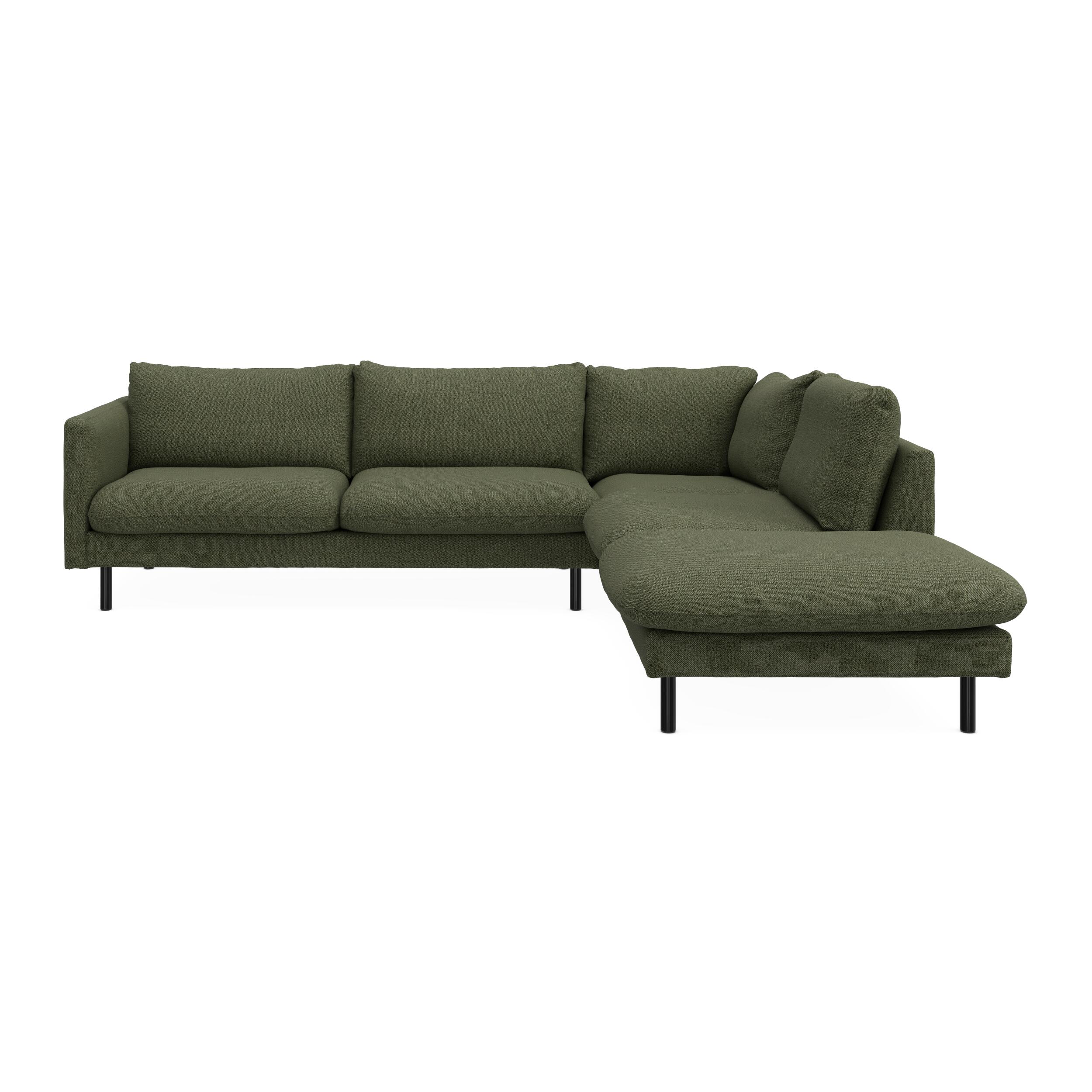 Bjorn højrevendt sofa med pufafslutning