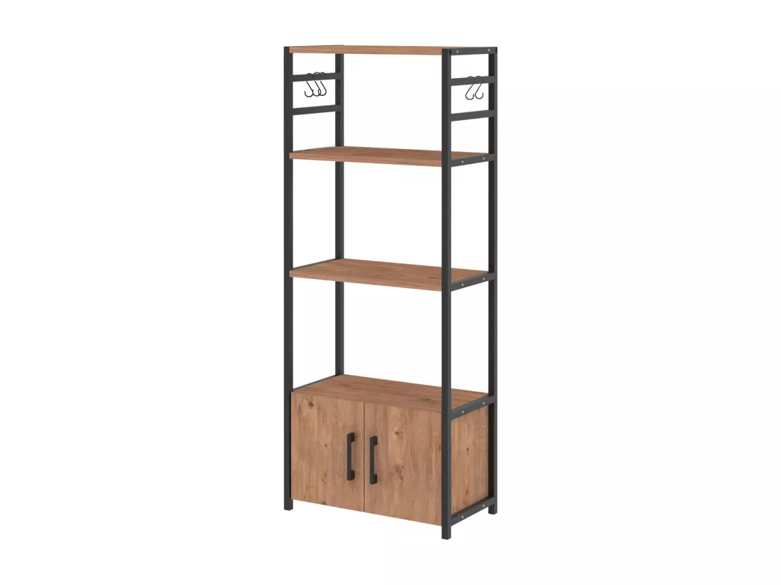 Étagère de cuisine Arhuni 139 x 56 x 30 cm noir effet chêne [en.casa]