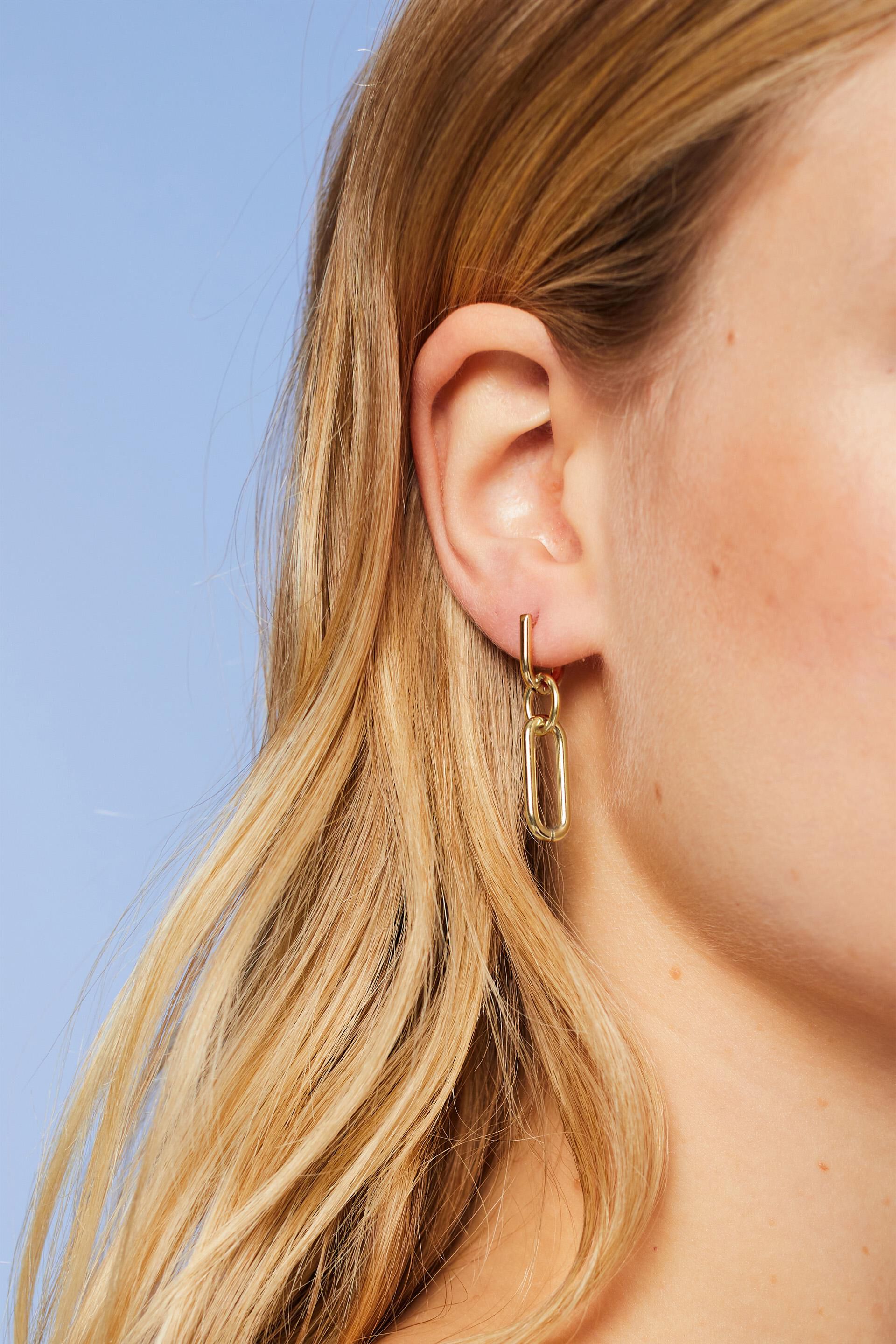 Boucles d'oreilles à maillons, acier inoxydable
