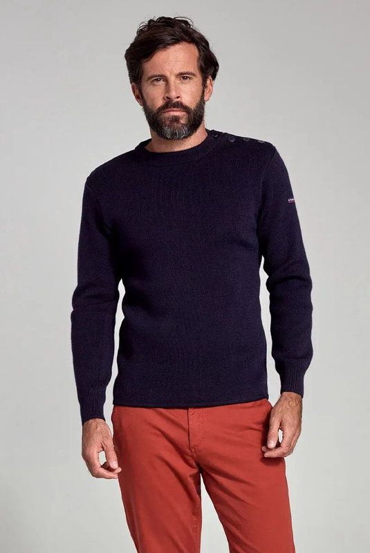 Armor-Lux - Fouesnant - Trui - Navy - Wol