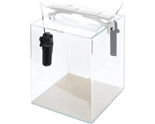 OptiBent 70 wit aquarium, ca. 68 liter, met LED-verlichting, verwarming, binnenfilter en bodem, wit glazen nano-aquarium