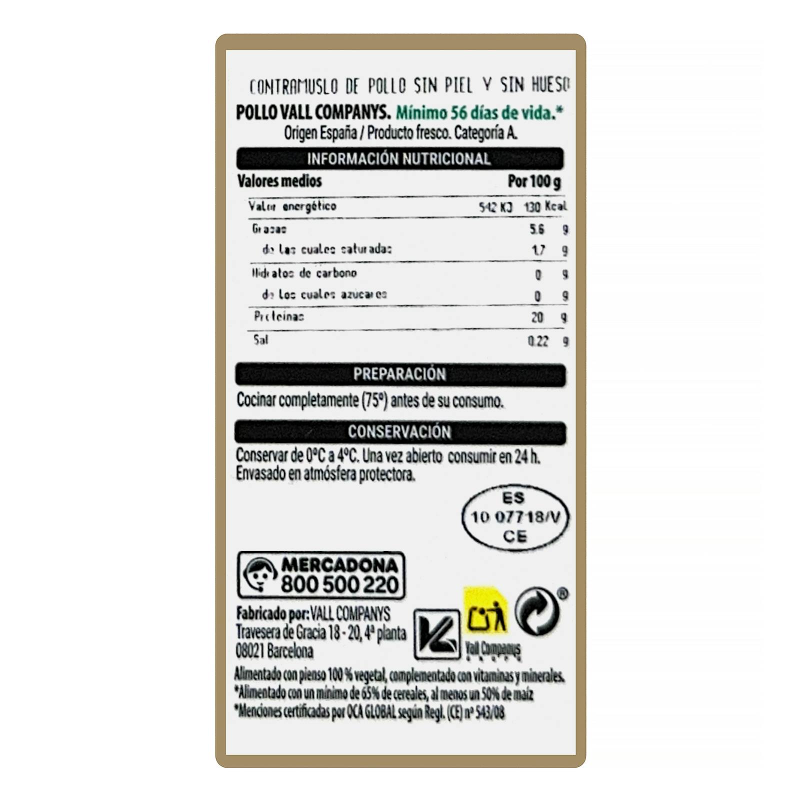 Cuisses de poulet désossées et sans peau provenant de poulet certifié nourri à 50 % de maïs