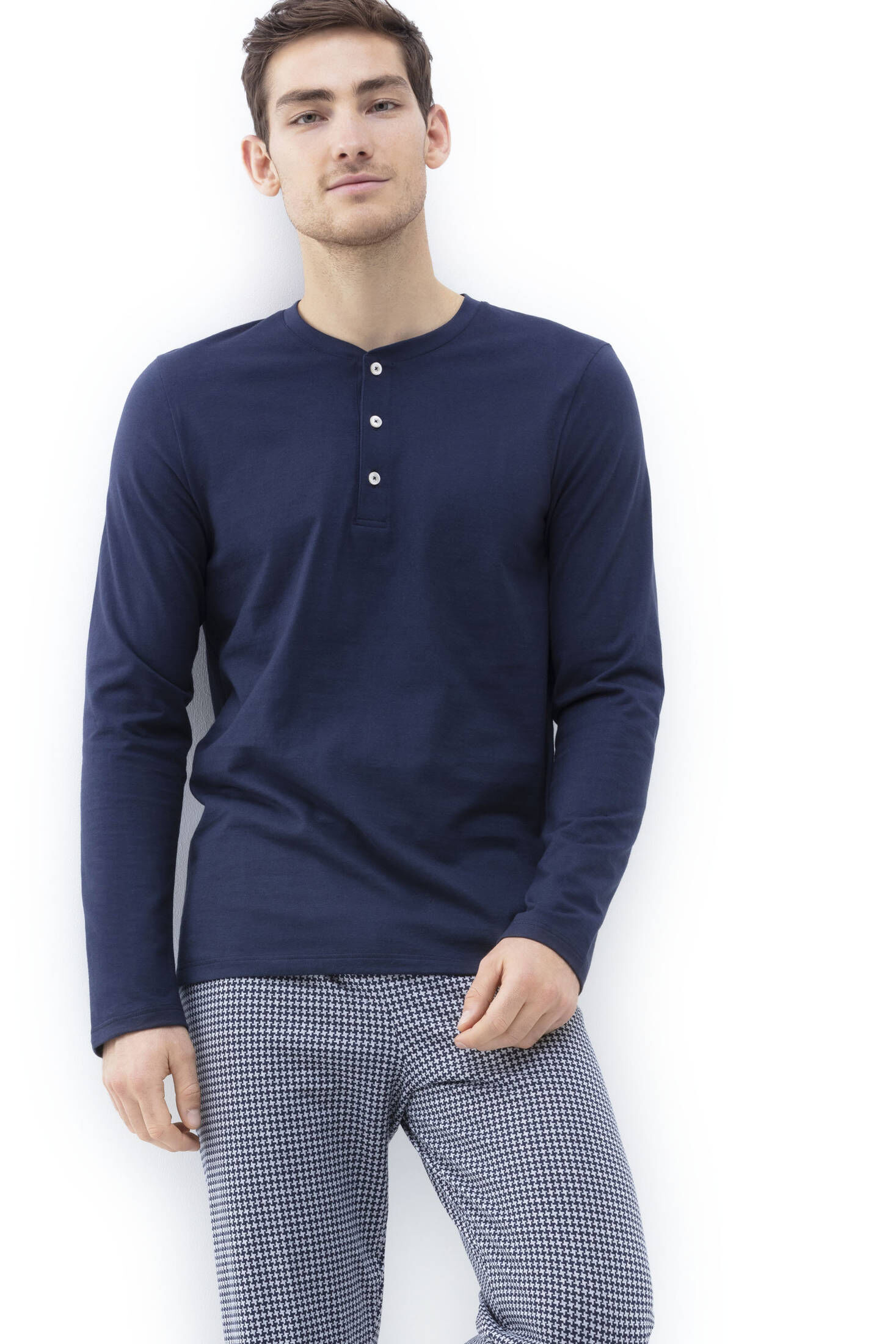 mey| Herren Schlafshirt Langarm