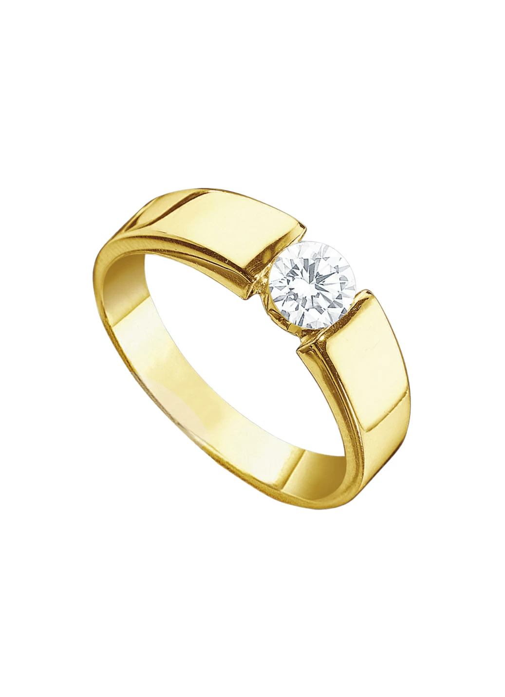 Massiver Damenring mit Brillant