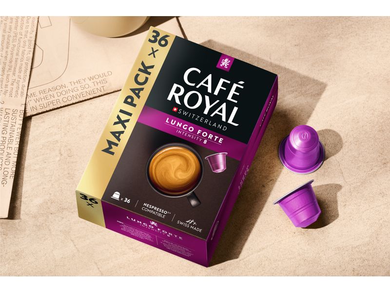 Café Royal Kaffeekapseln für Nespresso Lungo Forte 36 Stück Kaffeekapseln für Nespresso Maschinen
