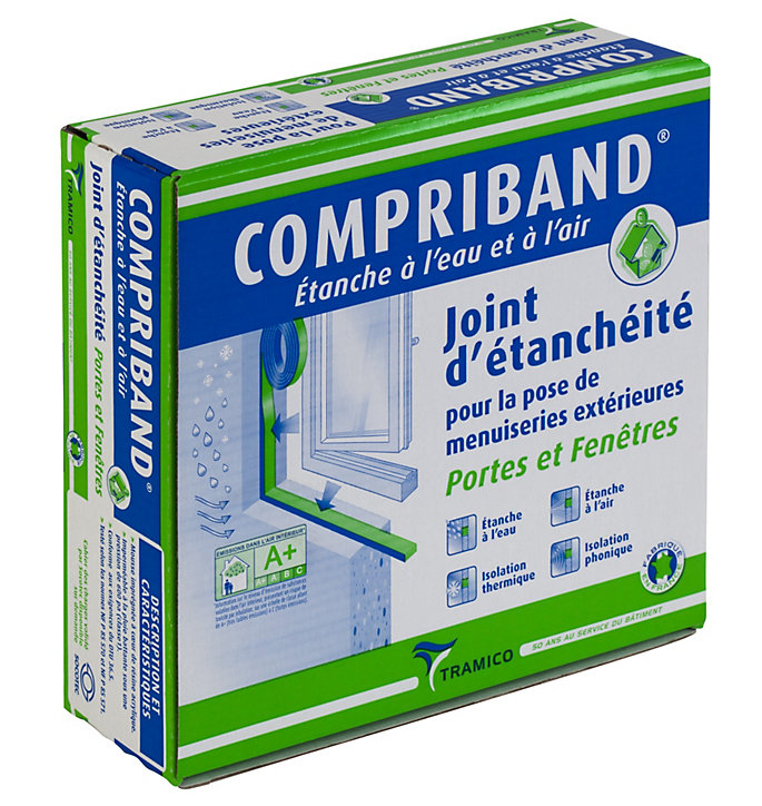 Joint d'étanchéité Compriband 8m x 20 mm, exp 3 à 7mm
